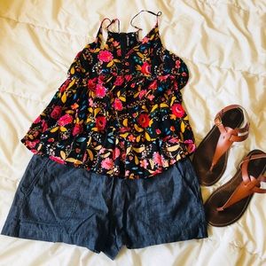 BCBG Denim Linen Shorts